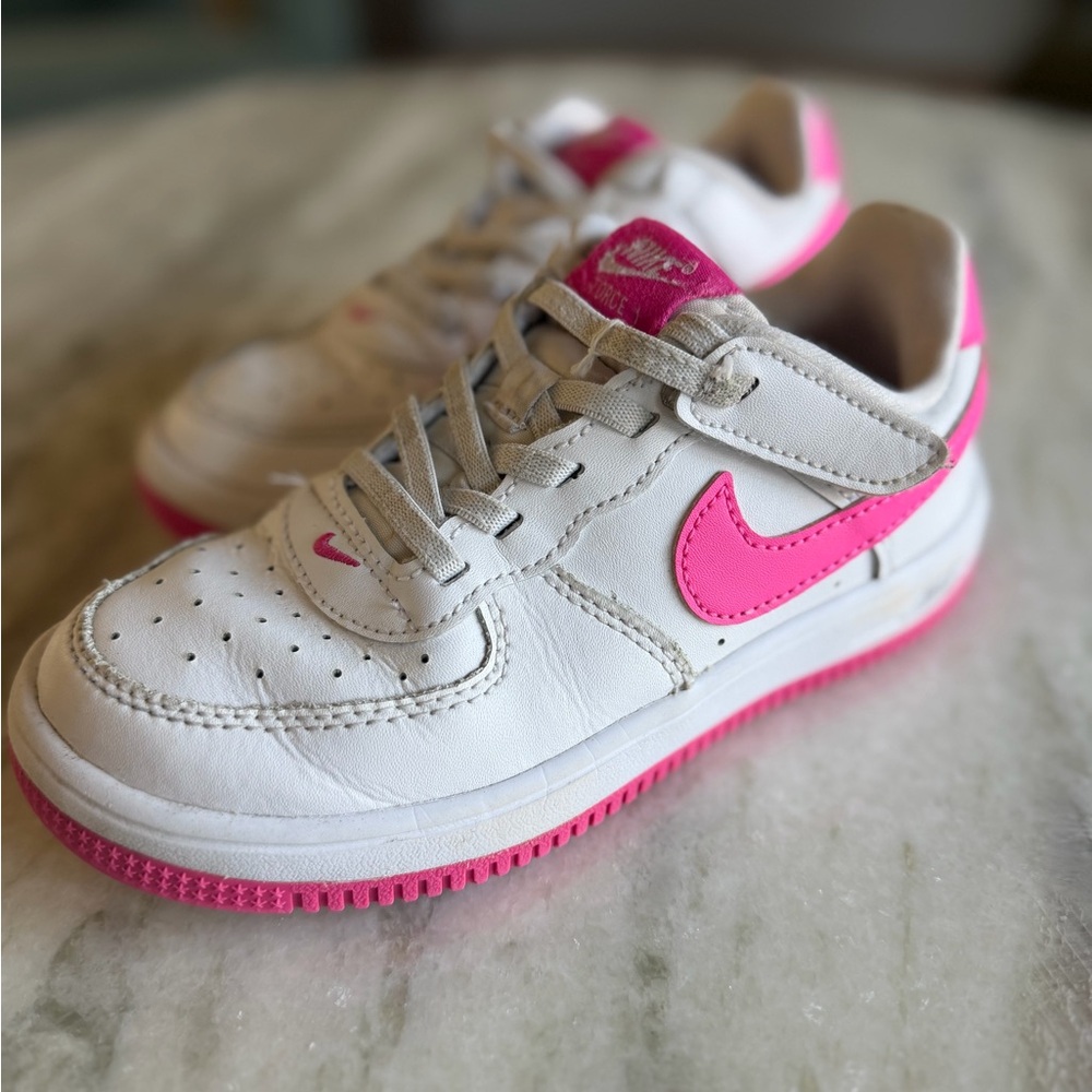 Nike Kids White and Pink Sneakers